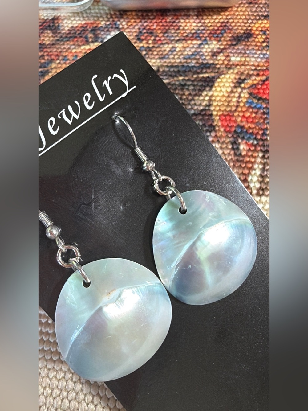 Oval Chamber Nautilus Shell Earrings
